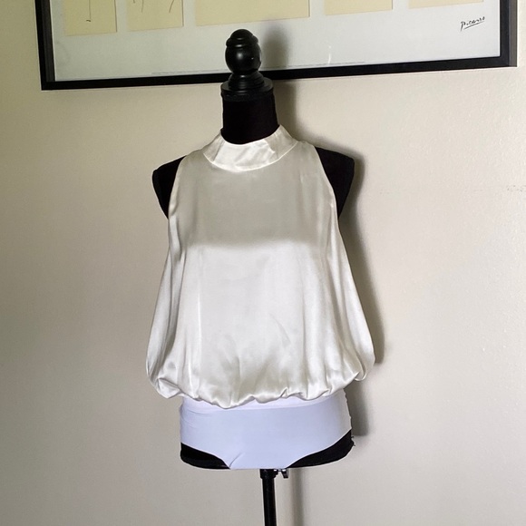 Kands London white pure silk halter neck blouse - Picture 7 of 9